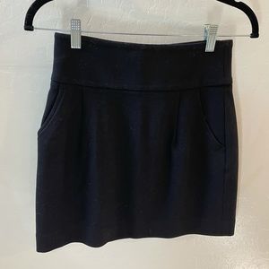 High waisted black mini skirt